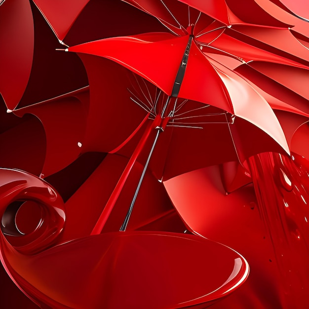 Photo red abstract wallpapers accessory red screenshot umbrella ai generated