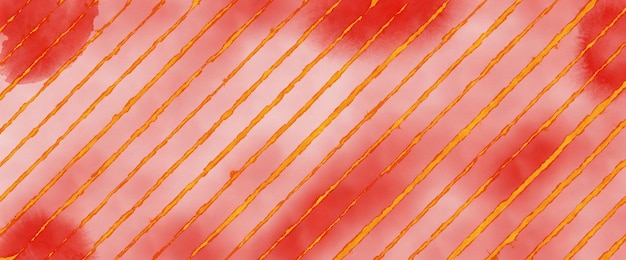 オレンジ色の縞模様の赤い抽象的な水彩画の背景