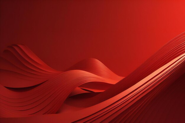 赤い抽象的な波状の背景生成 ai