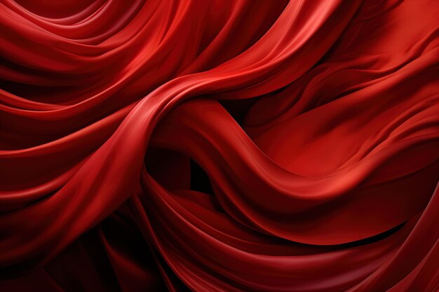 Red abstract wavy lines background generative ai