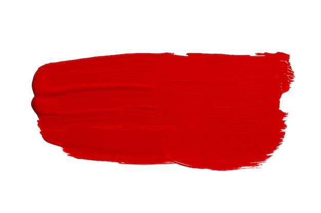 Красный акриловый акварельный мазок кисти