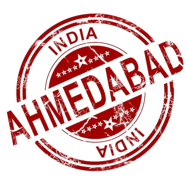 Photo red ahmedabad stamp