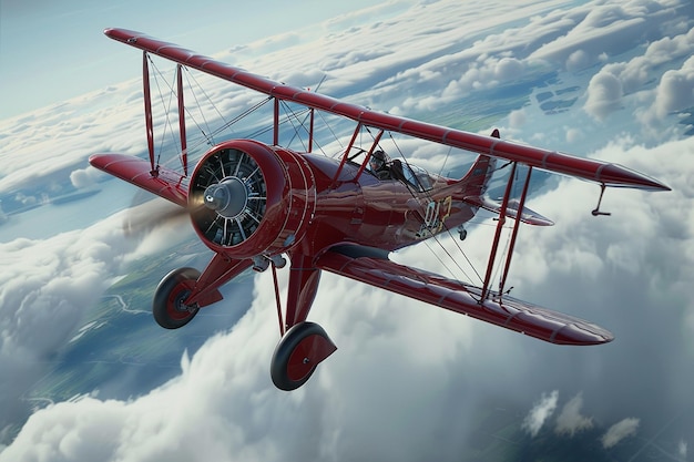 Foto un aereo rosso con la parola s sul lato