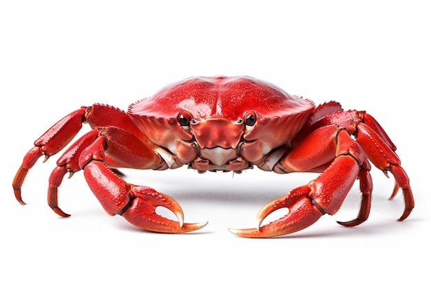 Red Alaskan King Crab Isolated on a White Background