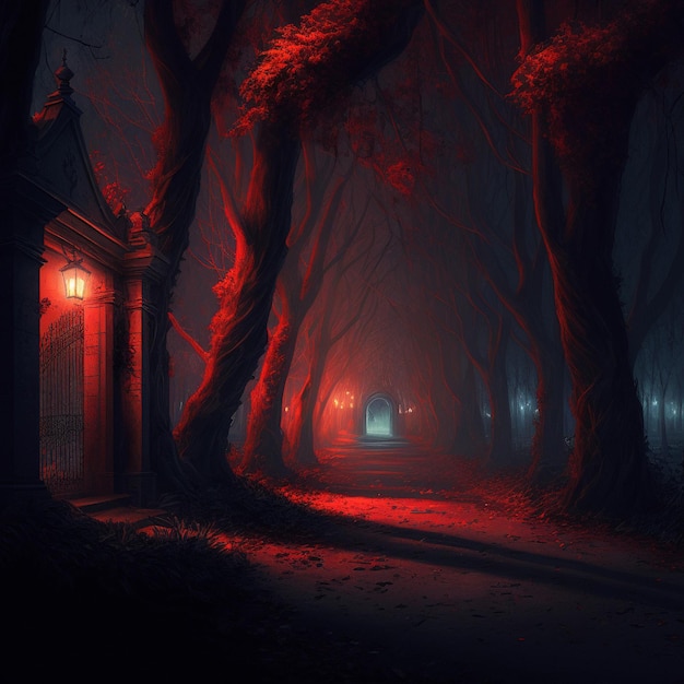 Red Alley at night