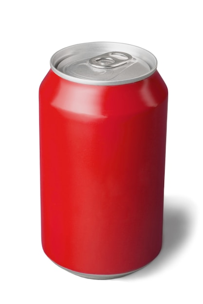 Red aluminum can with blank copy space