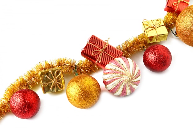 Фото Красные и золотые рождественские украшения