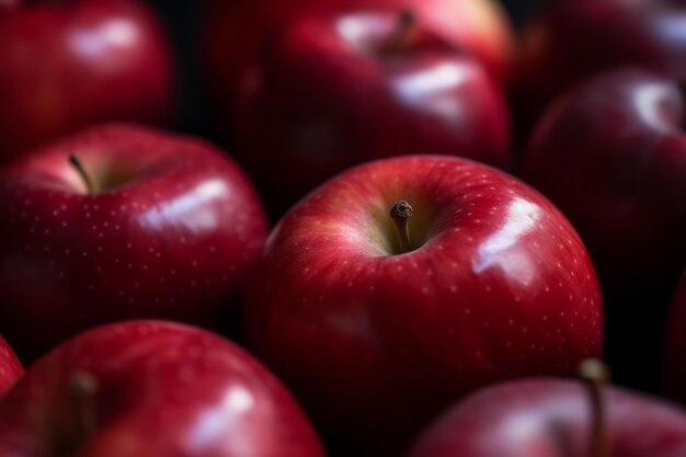 Red apple background close up