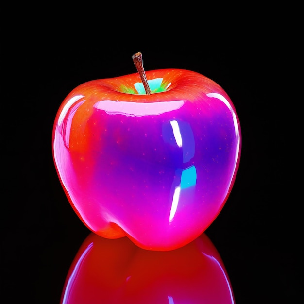 Foto mela rossa su uno sfondo nero