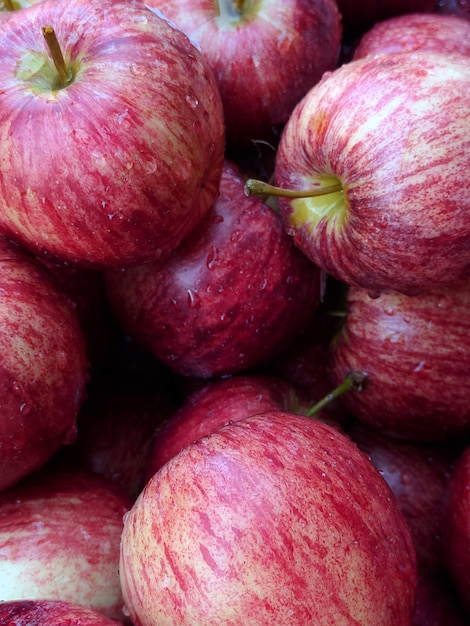 Red Apple close-up.Apples background