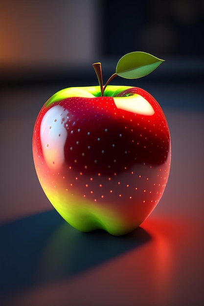 A red apple in a cut out apple