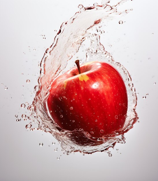 red apple deep splashing avatar food fluid dynamic forms wall business products supplies blurring