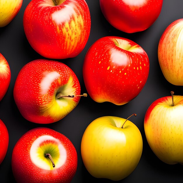 red apple fruits studio lighting