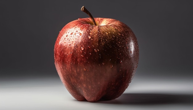 黒い背景に黒い赤いリンゴに分離された黒い赤いリンゴに分離された赤いリンゴ