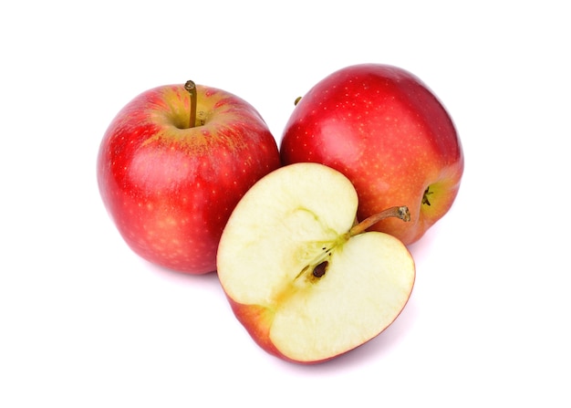 Red apple isolated on the white background