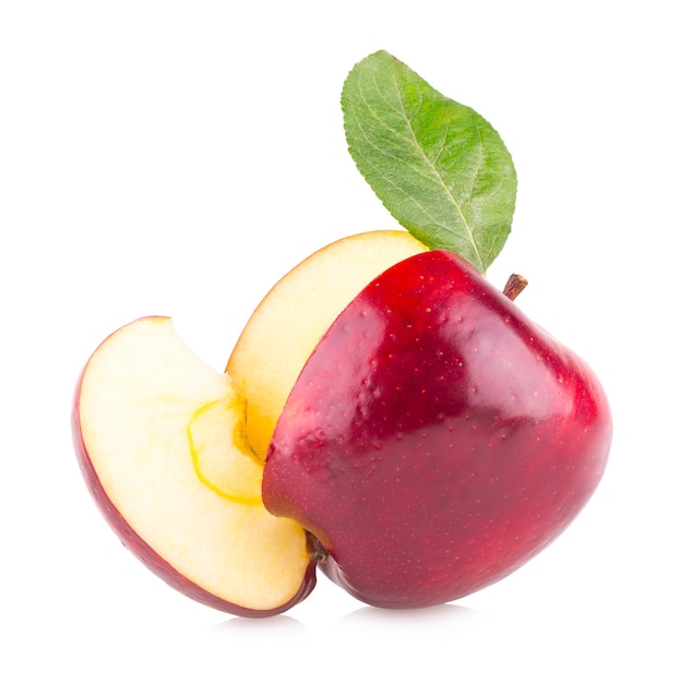 Red apple isolated on white background