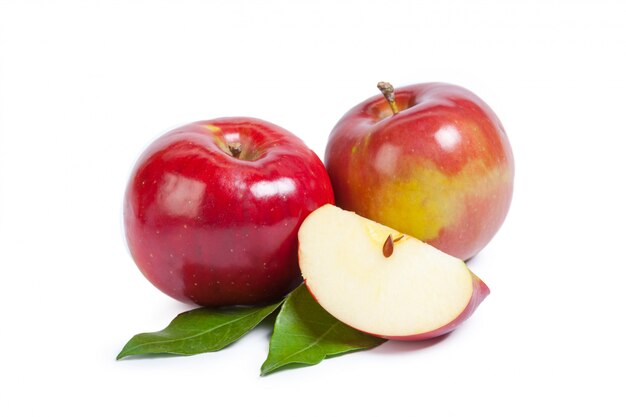 Red apple isolated on the white background