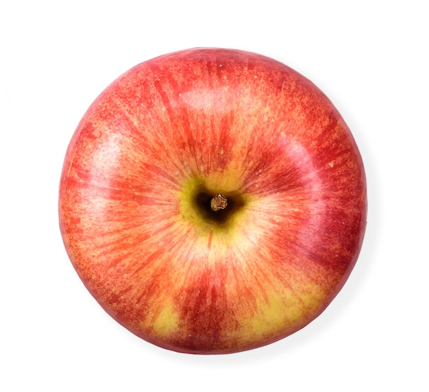 Red apple isolated on white clipping path