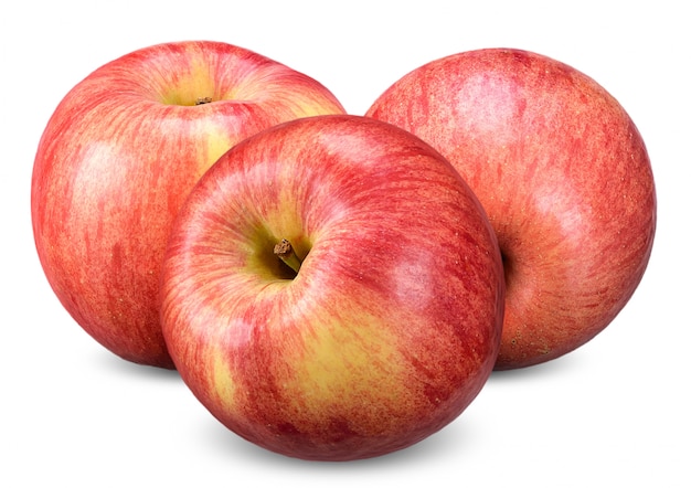 Red apple isolated on white clipping path