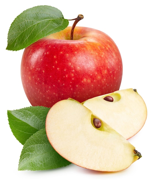 Red apple isolated with clipping path