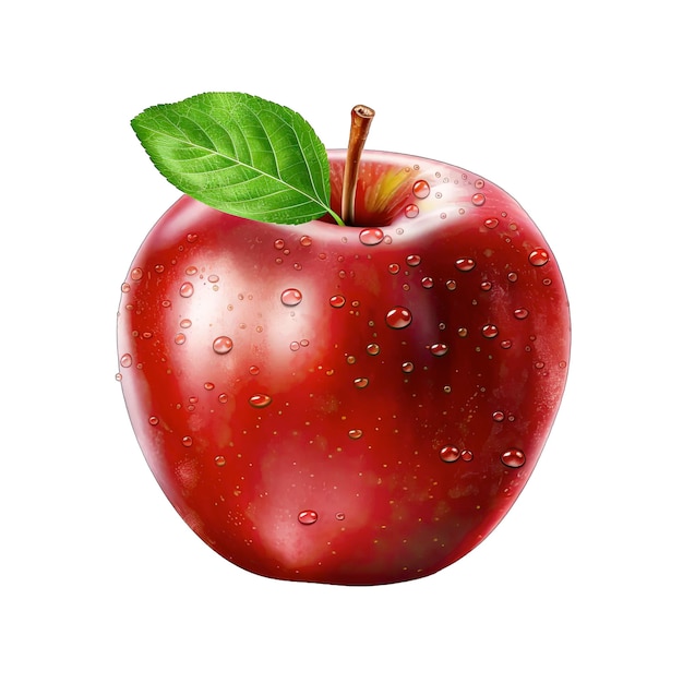 Red apple PNG on transparent background generative artificial intelligence