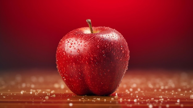 red apple on a red apple background