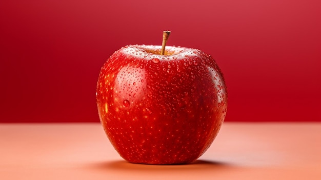 red apple on a red apple background