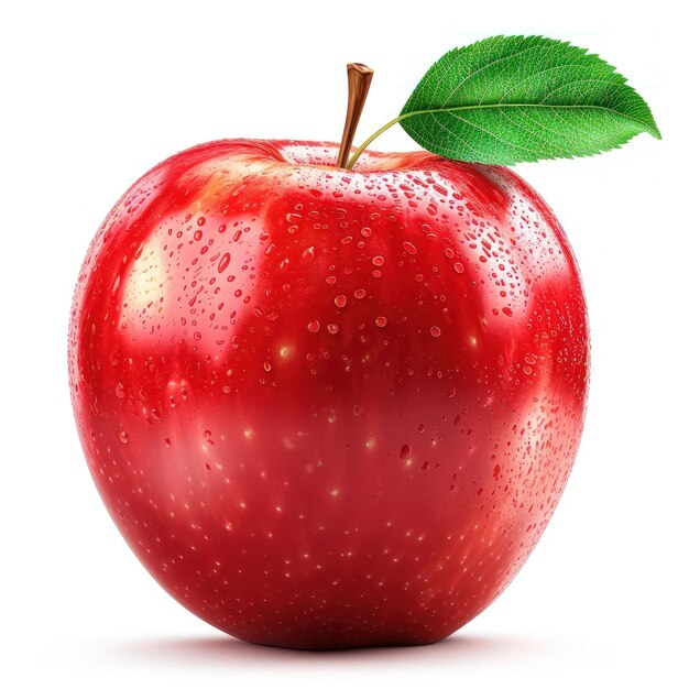 красное яблоко созрело на белом фоне