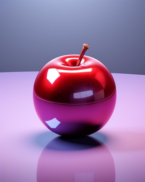 красное яблоко на столе