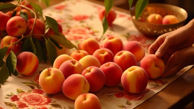 red apple on the table