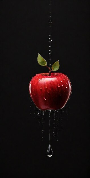 red apple in water splash HD 8K wallpaper Stock Photographic Image