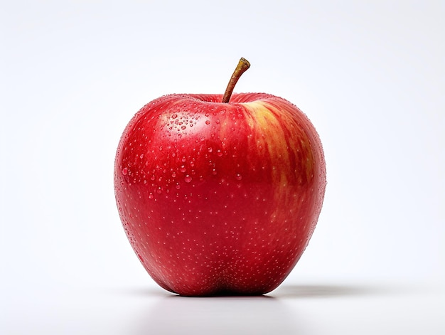 Red apple on white background