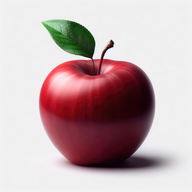 Red apple on white background