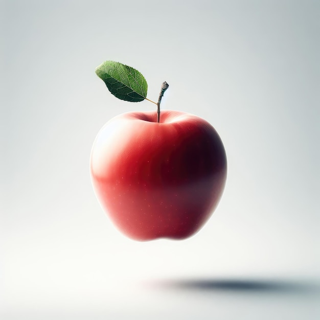 Red apple on white background