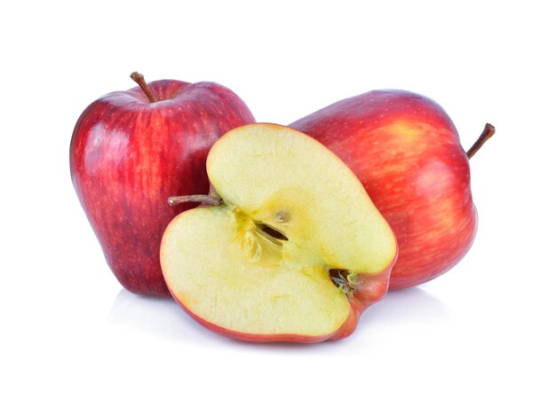 red apple on white background