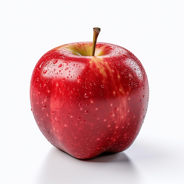 Red apple on white background