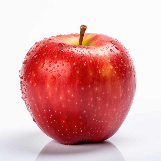 Red apple on white background