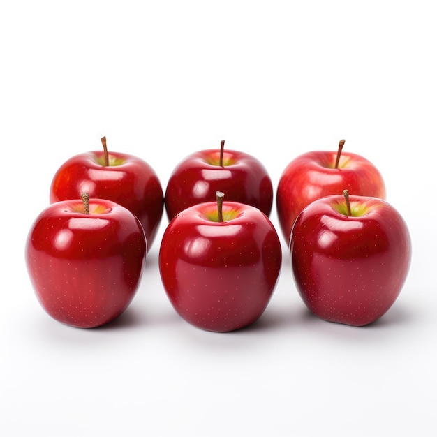 Red apple on white background