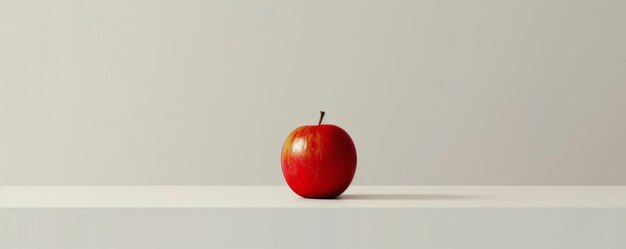 Red Apple on White Surface