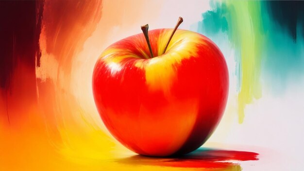 Photo a red apple with asthetic background