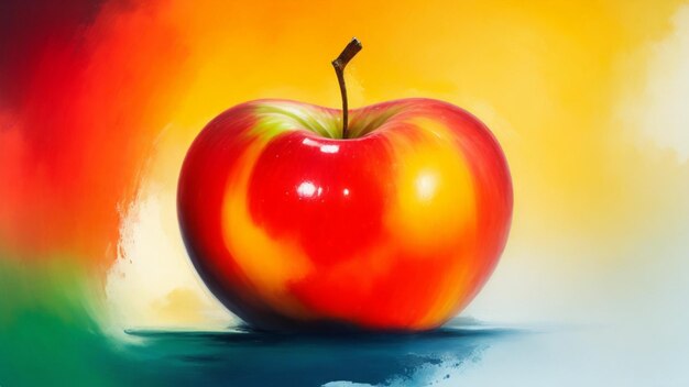 A red apple with asthetic background