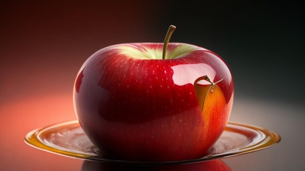 Photo a red apple with asthetic background