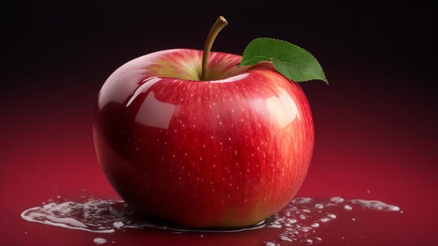 A red apple with asthetic background