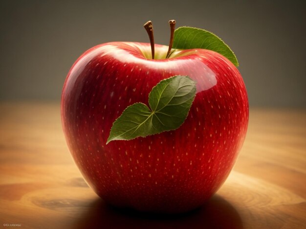 A red apple with asthetic background