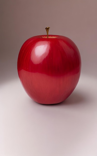 A red apple with a liquid in the middle of it