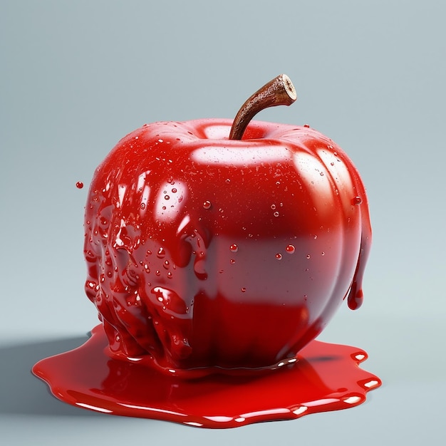 красное яблоко с красным яблоком на нем