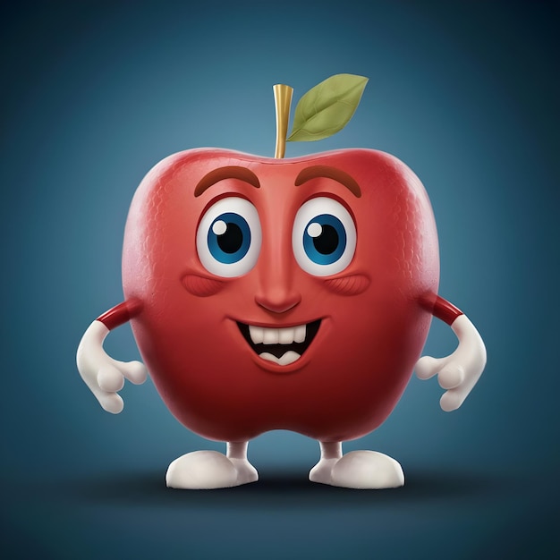 Photo a red apple with a smile on its face