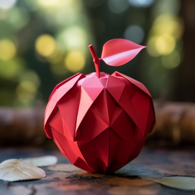 A red apple with a smooth surface and an attractive Ai generated art