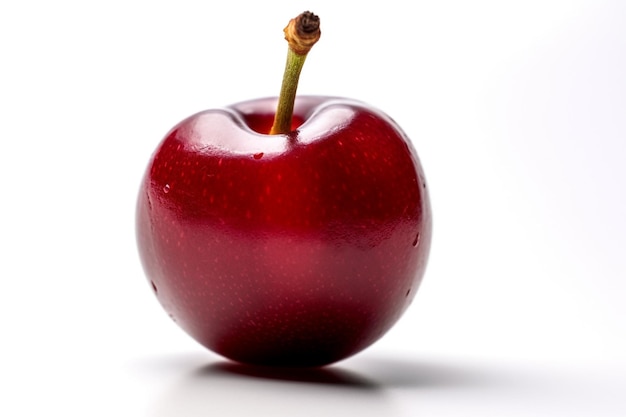 A red apple with a stem and a stem