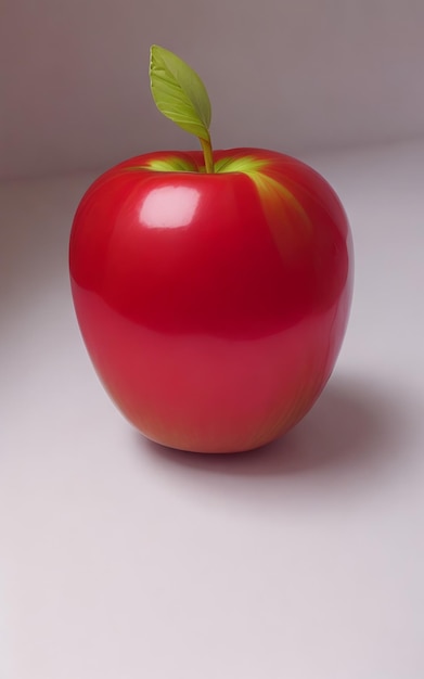 A red apple with a stem that says'apple'on it